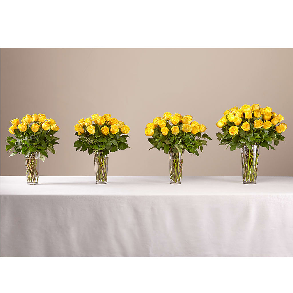 Long Stem Yellow Rose Bouquet – Floristeria Fabiana, Charlotte NC