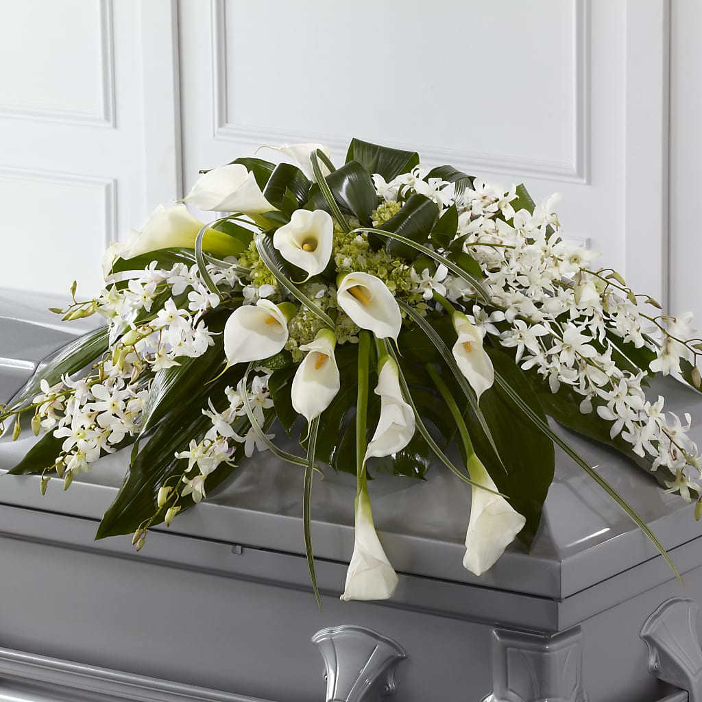 Angel Wings Casket Spray – Floristeria Fabiana, Charlotte NC