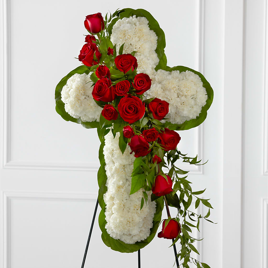 Floral Cross Easel – Floristeria Fabiana, Charlotte NC