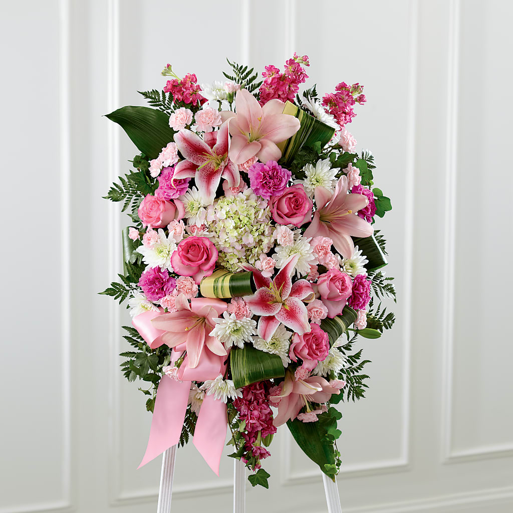 Comforting Standing Spray – Floristeria Fabiana, Charlotte NC