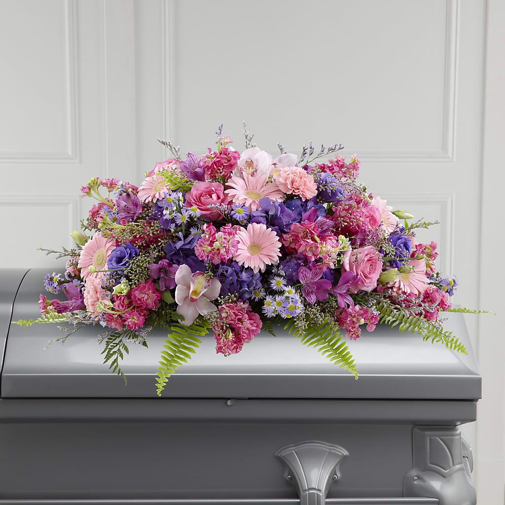 Glorious Garden Casket Spray – Floristeria Fabiana, Charlotte NC
