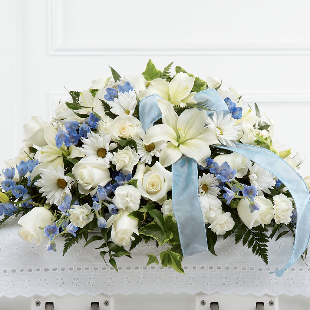 Tender Treasure Casket Spray – Floristeria Fabiana, Charlotte NC