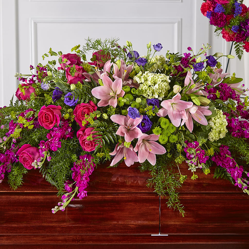 Radiant Tribute Casket Spray – Floristeria Fabiana, Charlotte NC