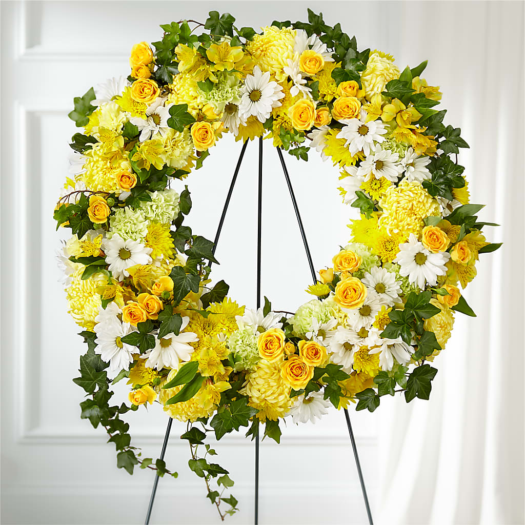 Golden Remembrance Wreath – Floristeria Fabiana, Charlotte NC