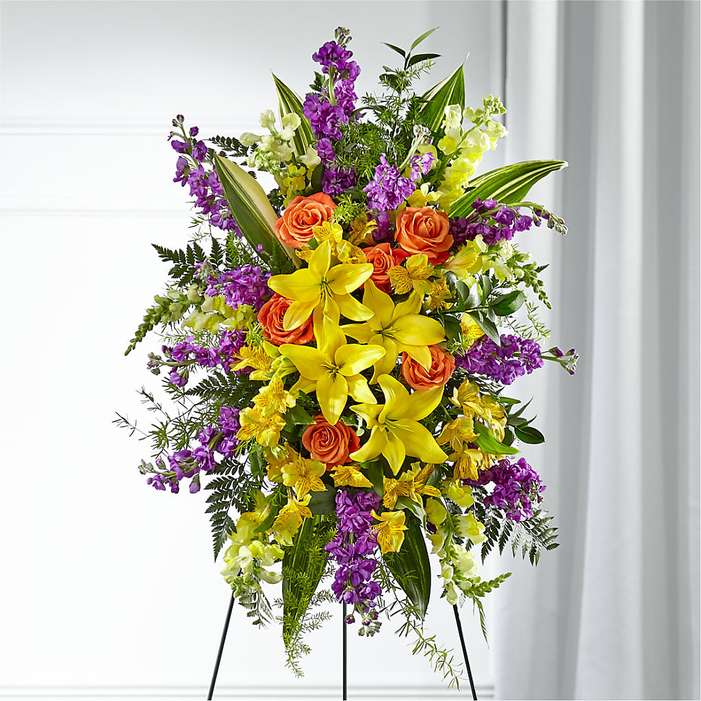 Thoughtful Prayers Standing Spray – Floristeria Fabiana, Charlotte NC