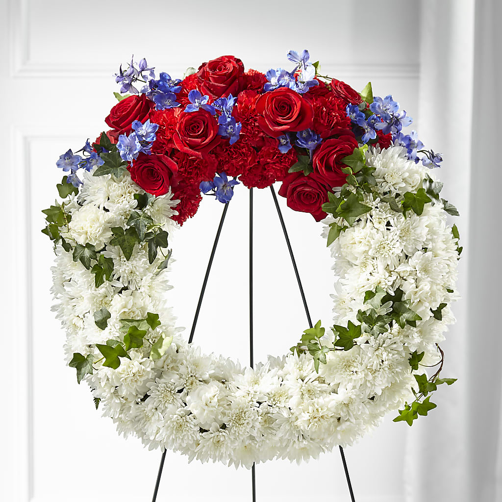 Patriotic Passion Wreath – Floristeria Fabiana, Charlotte NC