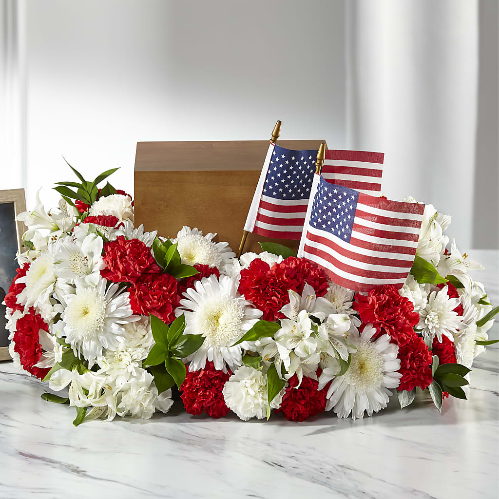 Spirit of Patriotism Cremation Adornment – Floristeria Fabiana, Charlotte NC