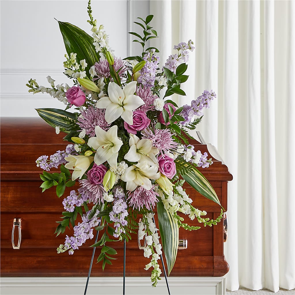 Grateful Hearts Standing Spray – Floristeria Fabiana, Charlotte NC