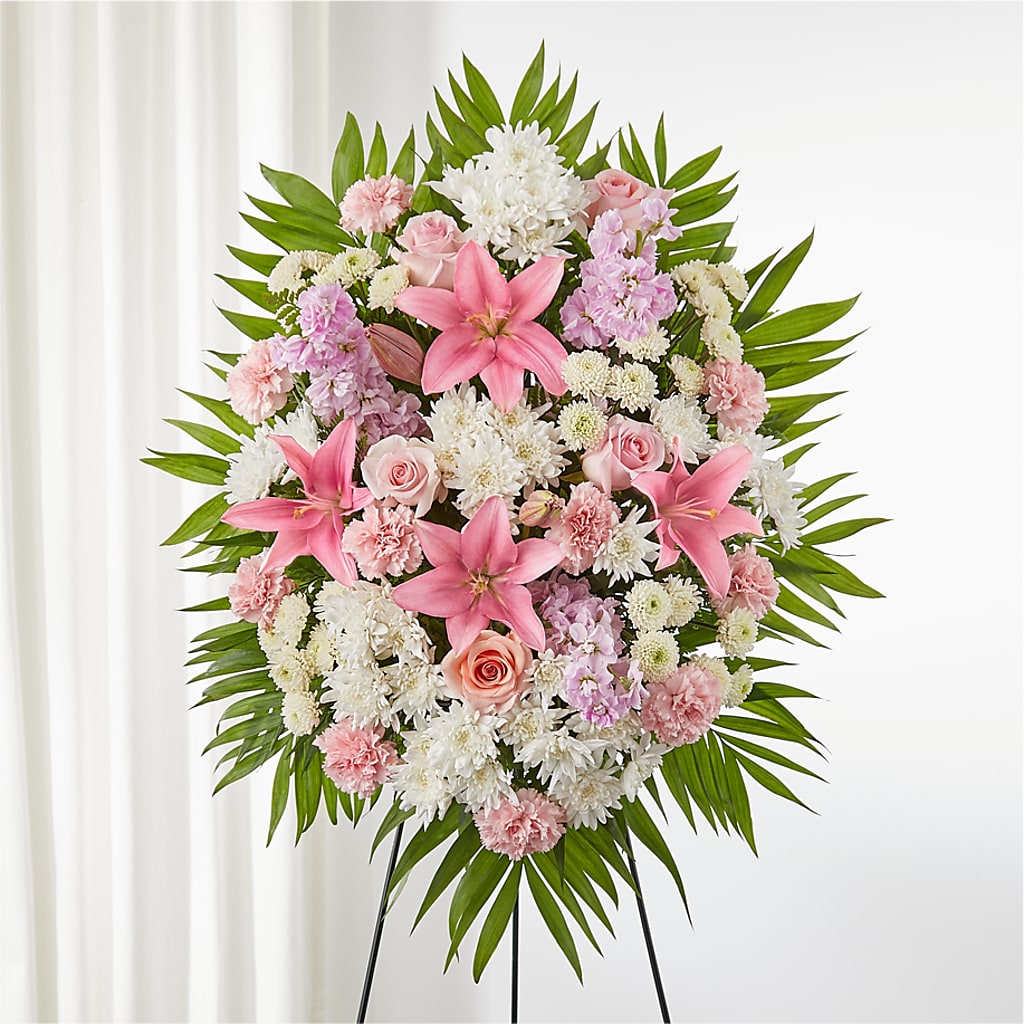 Offering Solace Standing Spray – Floristeria Fabiana, Charlotte NC