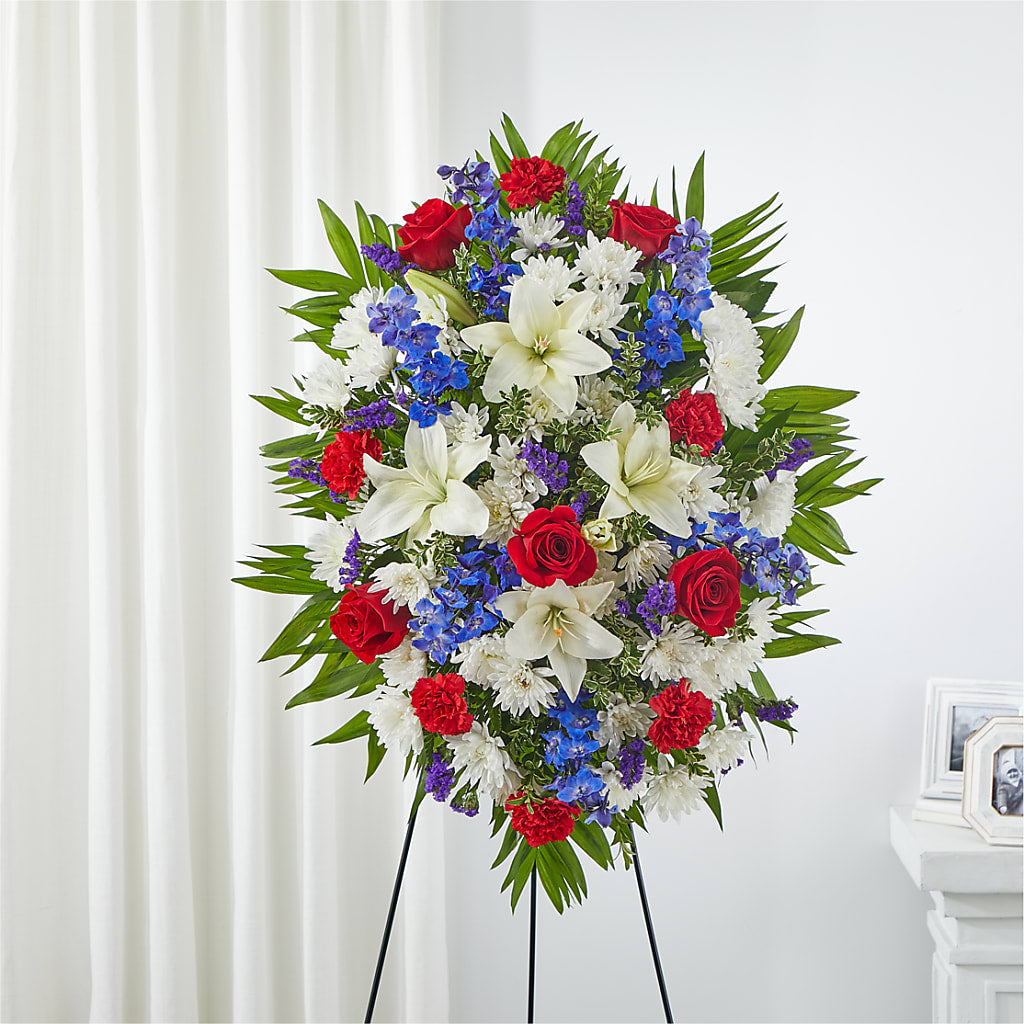 Cherished Service Standing Spray – Floristeria Fabiana, Charlotte NC