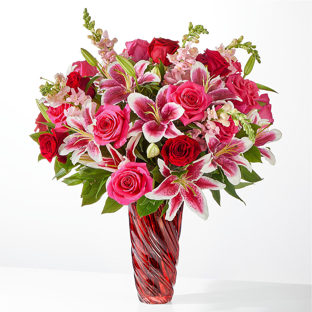 Always You Bouquet with Luxe Swirl Vase – Floristeria Fabiana, Charlotte NC