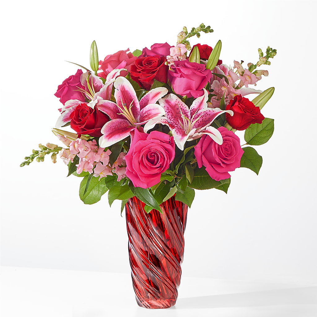 Always You Bouquet with Luxe Swirl Vase – Floristeria Fabiana, Charlotte NC