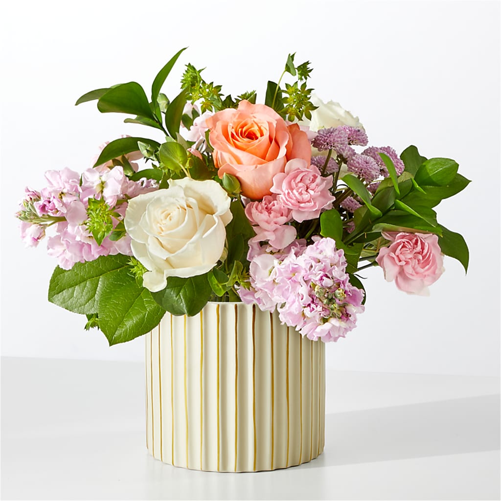 French Market Bouquet with Ivory Vase – Floristeria Fabiana, Charlotte NC
