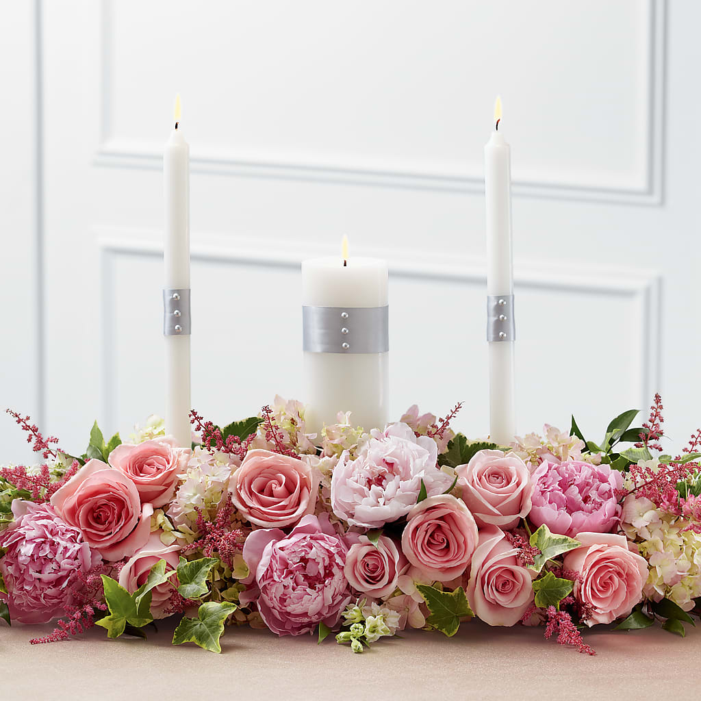 Worldwide Romance Unity Candle Arrangement – Floristeria Fabiana, Charlotte NC