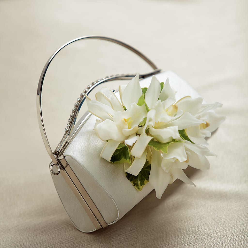 White Purse Decor – Floristeria Fabiana, Charlotte NC