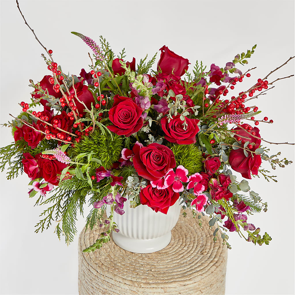 Big Red Bow Bouquet –  Floristeria Fabiana, Charlotte NC
