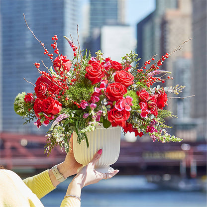 Big Red Bow Bouquet –  Floristeria Fabiana, Charlotte NC