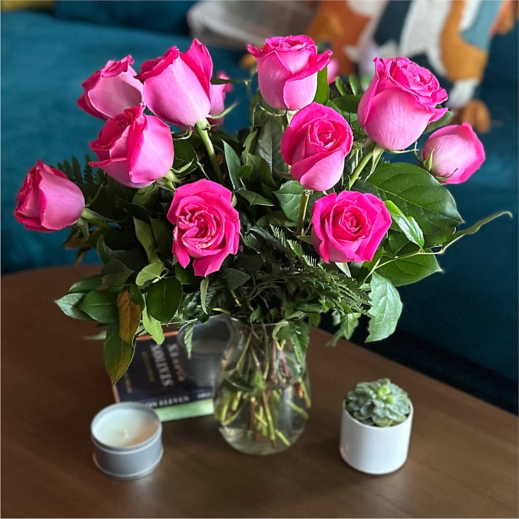 Long Stem Pink Rose Bouquet –  Floristeria Fabiana, Charlotte NC