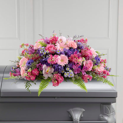 Glorious Garden Casket Spray –  Floristeria Fabiana, Charlotte NC