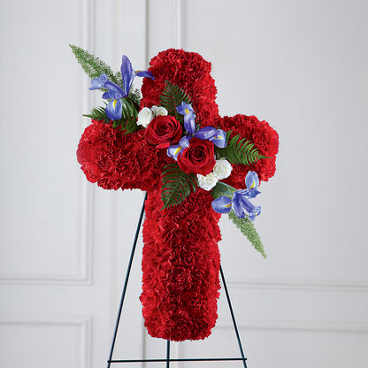 Faithful Hero Floral Cross –  Floristeria Fabiana, Charlotte NC