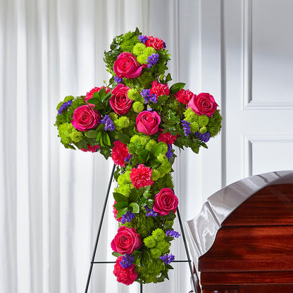 Tribute Rose Floral Cross –  Floristeria Fabiana, Charlotte NC