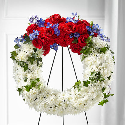 Patriotic Passion Wreath –  Floristeria Fabiana, Charlotte NC