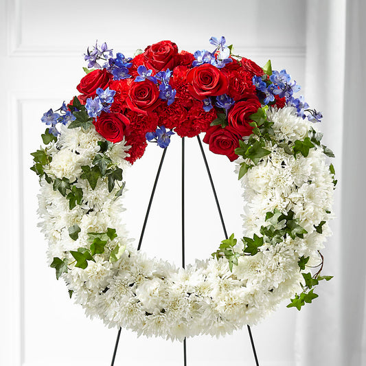 Patriotic Passion Wreath –  Floristeria Fabiana, Charlotte NC
