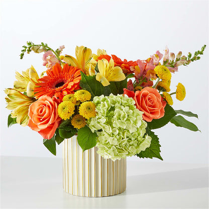 Autumn Sunshine Bouquet with Ivory Vase –  Floristeria Fabiana, Charlotte NC
