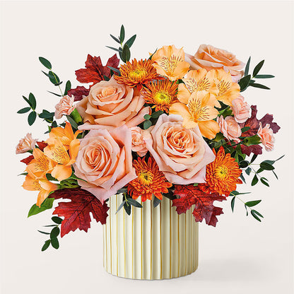 Spiced Latte Bouquet with Ivory Vase –  Floristeria Fabiana, Charlotte NC