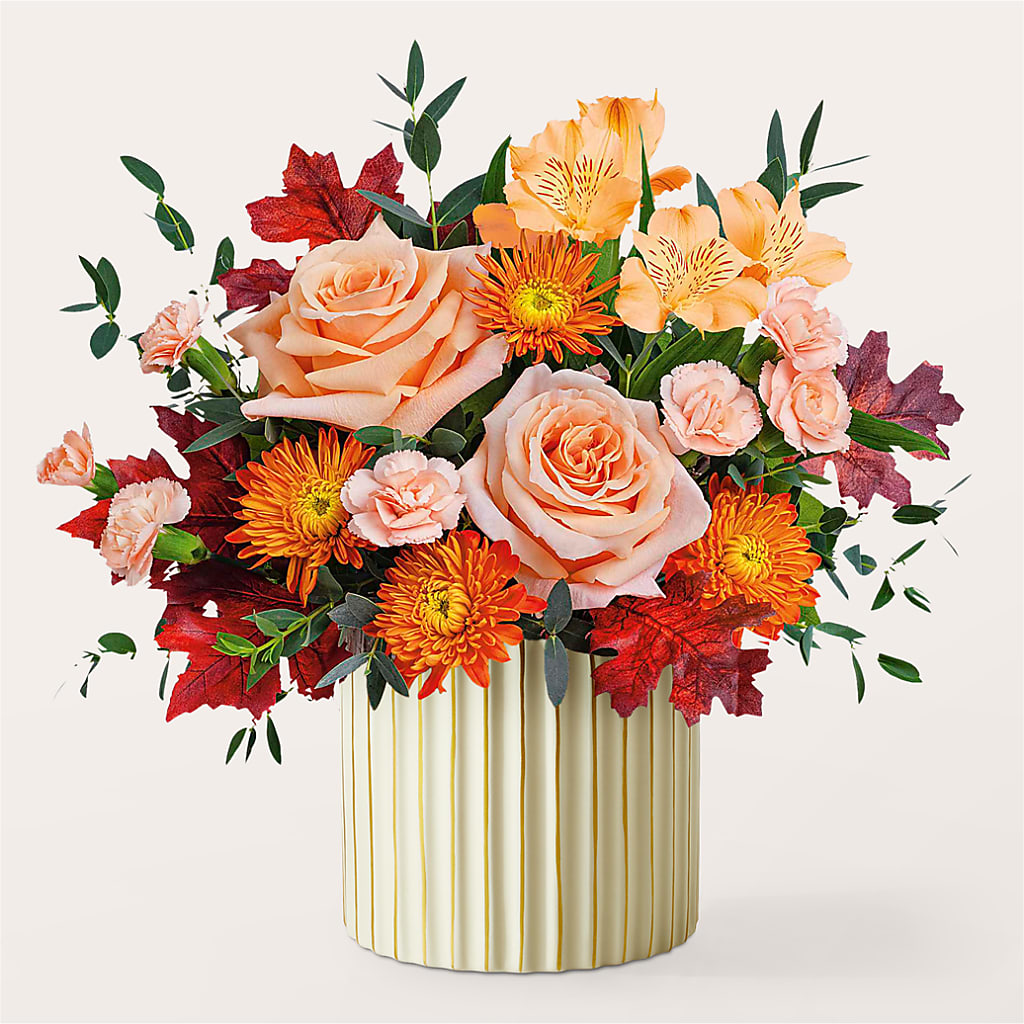 Spiced Latte Bouquet with Ivory Vase –  Floristeria Fabiana, Charlotte NC