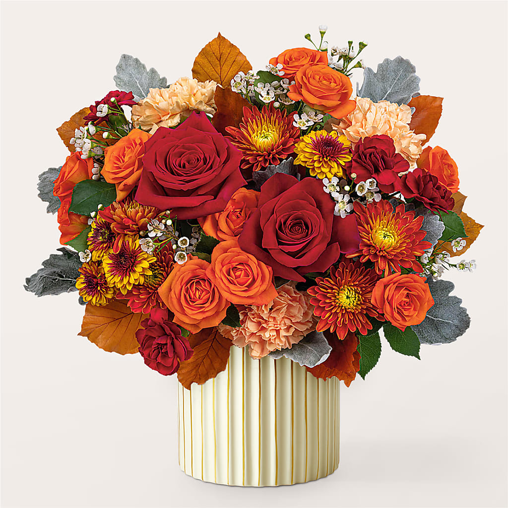 Merlot Bouquet with Ivory Vase –  Floristeria Fabiana, Charlotte NC