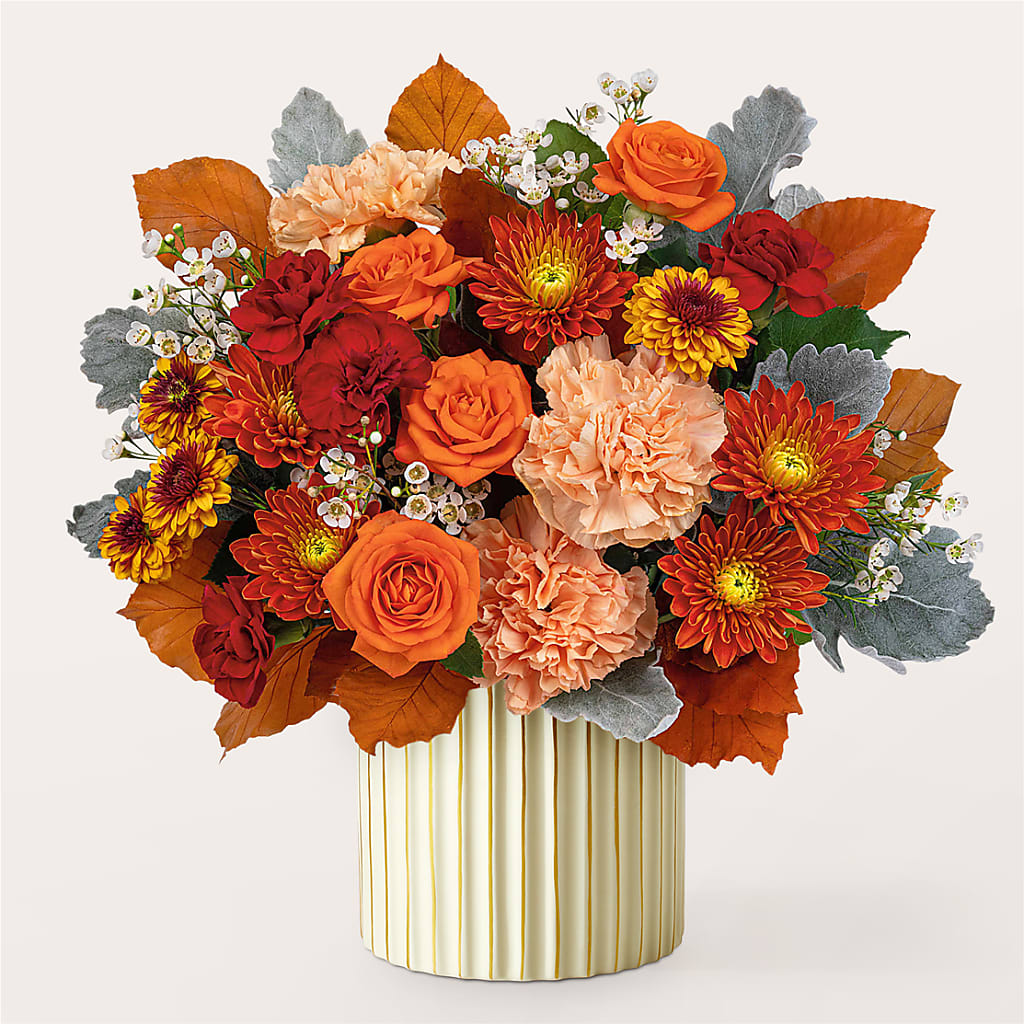 Merlot Bouquet with Ivory Vase –  Floristeria Fabiana, Charlotte NC