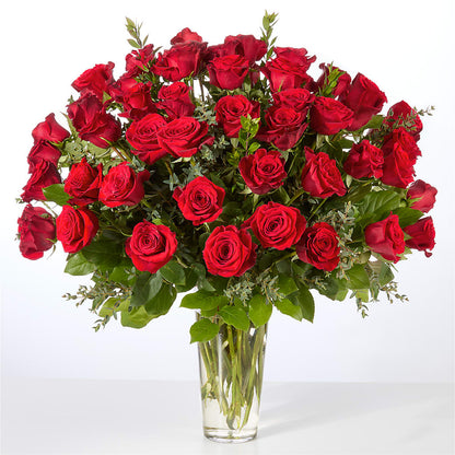 Forever Yours Fifty Stem Red Rose Bouquet –  Floristeria Fabiana, Charlotte NC