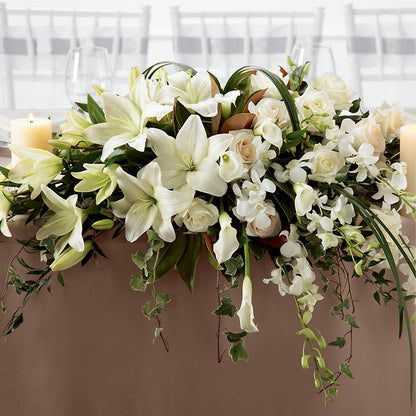 White Linen Arrangement –  Floristeria Fabiana, Charlotte NC