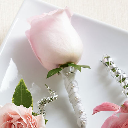 Pink Rose Boutonniere –  Floristeria Fabiana, Charlotte NC