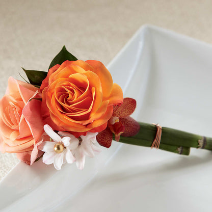 Sunset Dream Boutonniere –  Floristeria Fabiana, Charlotte NC