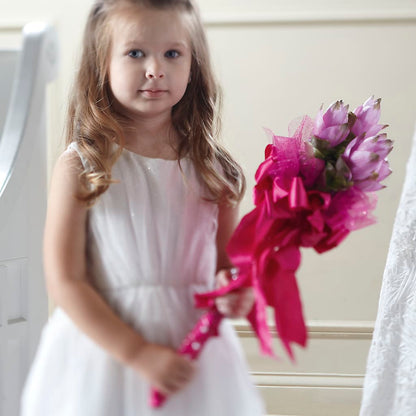 Sparkle Pink Flower Girl Bouquet –  Floristeria Fabiana, Charlotte NC