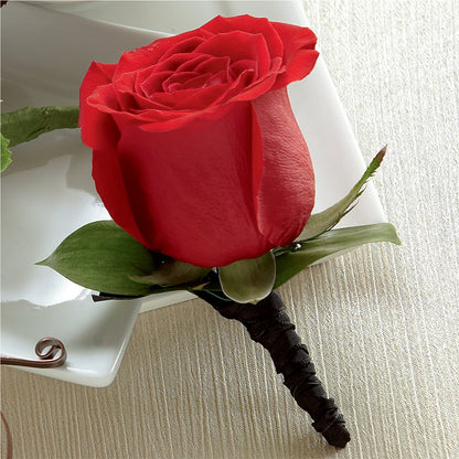 Red Rose Boutonniere –  Floristeria Fabiana, Charlotte NC